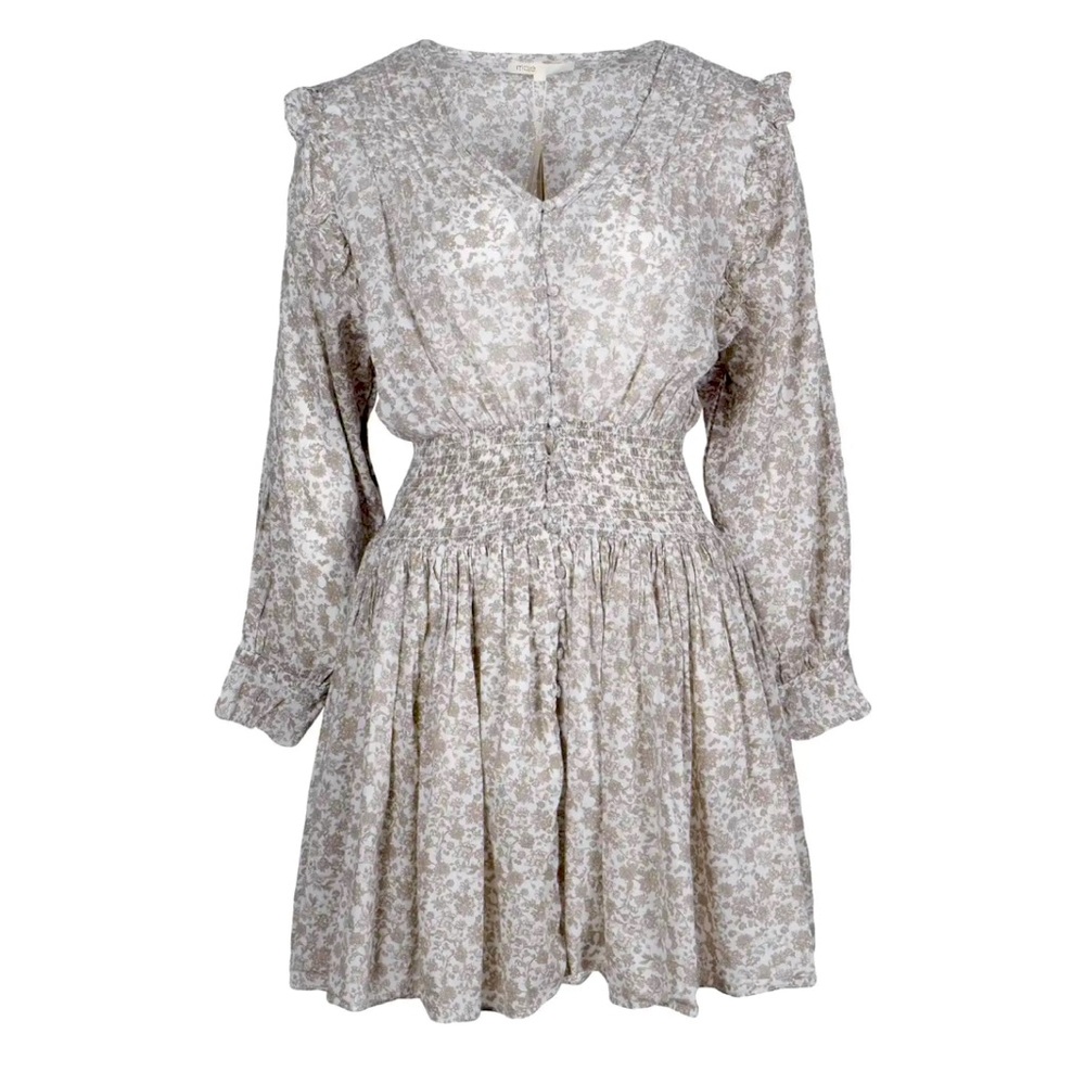 Maje Cotton White/Green Floral Dress